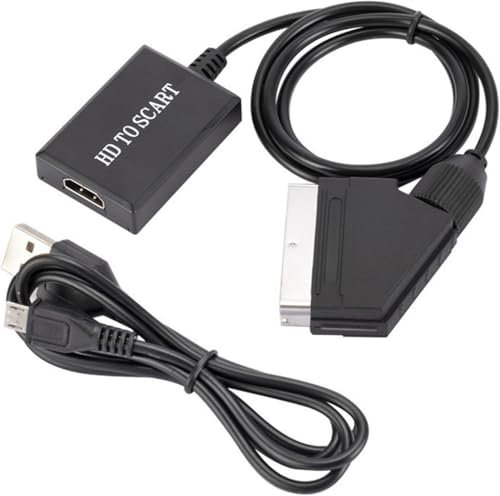 Generic Scart to HDMI Converter Cable, 1080p Video Audio Upscaler Transmitter for TV, DVD, Set-Top Box, Flash speed Input & Output Connector HD 720/1080P Converter for HDTV STB VHS Blu-Ray