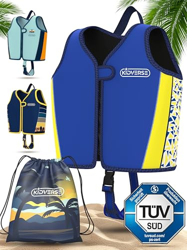 KIDVERSE Gilet Natation Enfant 2 Ans à 3 Ans - qualité certifiée - Aide à la flottaison pour Fille & garçon - Apprentissage Piscine - Gilet Enfant picine