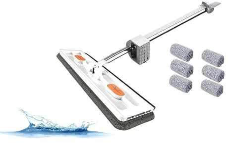 LOUPKC Grande serpillère plate Streamline Mop, serpillère Strealinem for serpillère humide et sèche, grande serpillère plate de nouveau style amélioré 2024, grande serpillère plate à rotation à 360 de
