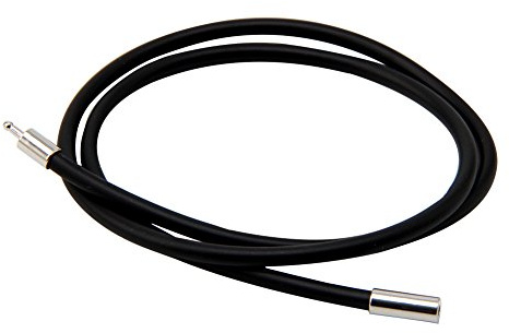 Beimus Halskette, Gummiseil-Halskette mit 3 mm schwarzem Edelstahlverschluss, 45,7 cm, Kautschuk