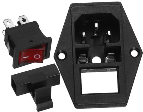 Angoily 2 Juegos De Interruptor De Luz De Interruptor De Repuesto Adaptador De Tierra para Tomacorriente Convertidor De Salida a Tierra Black Aleación De Zinc