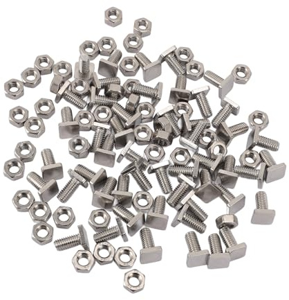 NOENNULL 50 Sets Gewächshaus-Muttern und -Schrauben, Edelstahl-Ex-Muttern und Hammerkopfschrauben, Gewächshausschrauben M6 X 13, Schrauben, M6-Muttern, Werkzeug-Sortiment-Set für die