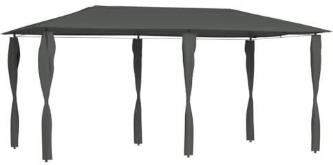 ShGaxin Pavillon mit Pfostenabdeckungen, Faltpavillon, Pergola, Partyzelt, Standmarkise, Sonnenzelt, Garten Pavillion, Grillpavillon, 3x6x2,6 m Anthrazit 160 g/m²