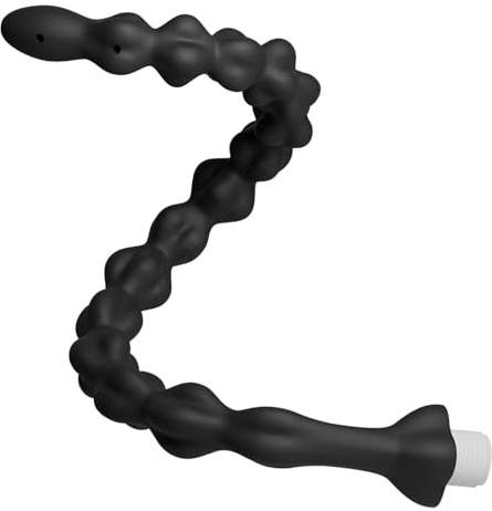 BDSMJOY 8.0 Analdusche 47cm Po Dusche mit 16 Analkugeln & 5-Löcher Klistierspritze,Analdusche für Analverkehr,Einlauf zur Darmreinigung,Klistier Analplug Buttplug Sex Spielzeug für die Paare