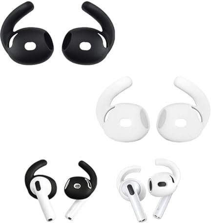 2 Pares Ganchos Auriculares para AirPods 4, Orejeras para AirPods 4, Ganchos Oreja Antideslizantes de Silicona Suave, Soportes Ergonómicos Antipérdida, Accesorios Deportivos para Correr, Gimnasio