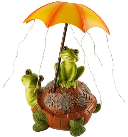 XUJIAN Statue de Jardin Solaire Tortue Grenouille Statue D'Extérieur Statue de Jardin Tortue Statue Décoration de Pelouse Art Cadeau de Pendaison de Crémaillère