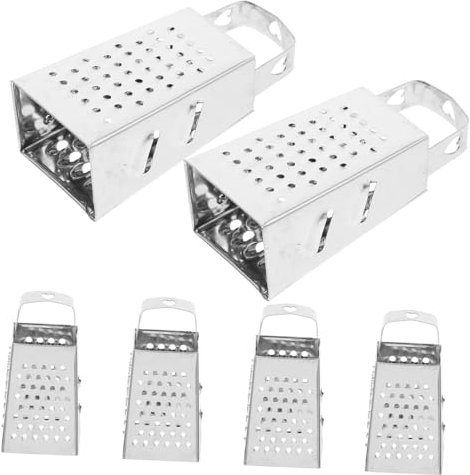 Grattugia Quadrata Mini in Acciaio Inox 6 Pezzi Argento