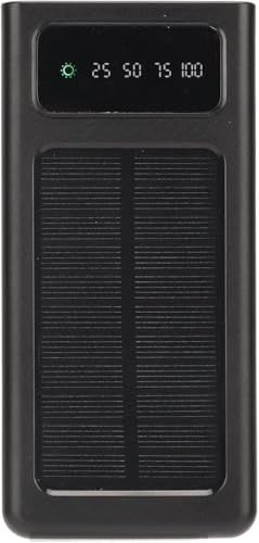 Power Bank, Solare, Caricabatterie Solare Portatile da 20000 mAh con Torcia, Supporta Display di Potenza, Doppia Porta di Uscita, Compatibile con Dispositivi USB Micro USB