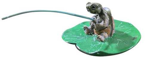Statua di tartaruga, mini figura di pesca in resina per stagno, scultura decorativa per portico, sala da spiaggia, casa, patio, giardino, tavolo da esterno, esposizione decorativa per cortile