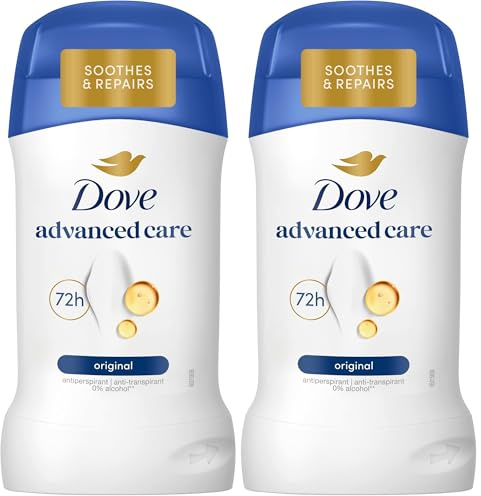 Dove Advanced Care Original Anti-Perspirant Cream Women's Deodorant Stick with pro-ceramide technology for 72 hours sweat protection 50 ml (Pack of 2)