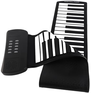 Naroote Tastiera per Pianoforte, Pianoforte Portatile 49 Tastiera Morbida Silicone Pieghevole Piano Silenzioso Pratica Silenziosa per Bambini e Adulti (61 chiavi)