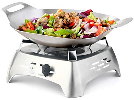 Multifunktionale Kohlegrill, Spirituskocher aus Edelstahl 304, 2er-Pack: 20 cm und 22 cm(22cm*28.6cm)