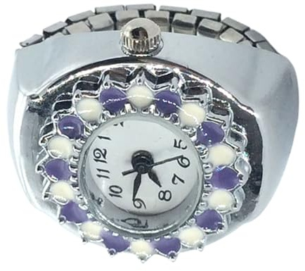 Eleganter Uhrenring, Ringuhren für Damen, Vintage-Uhrenschmuck, multifunktionale Ringe mit funkelnden Kristallen, präzise Zeitmessung, Neuheitsdesign, für junge Menschen, Paare, alle Fingerbreiten