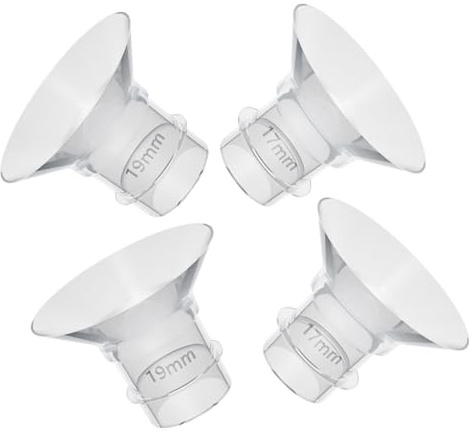 GOOHOCHY Inserts de Bride Lavables et Stérilisables la Vapeur Lot de 4 en Silicone Souple pour Tire-lait Tailles 17mm et 19mm Accessoires pour Pompe à Sein Portables