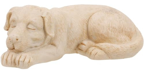 LOLIPPYY Estatua Conmemorativa para Mascotas de Resina, Lápida para Perro Color Beige, Piedra Memorial para Jardín Exterior, Adorno Tumba Resistente para Perros, Decoración al Aire Libre