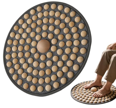 Masseur de pieds en bois – Tapis de pression des tissus profonds, outil de soulagement ergonomique pliable et portable, taille 19,7 pouces + construction en bois naturel | Forme solide et robuste pour