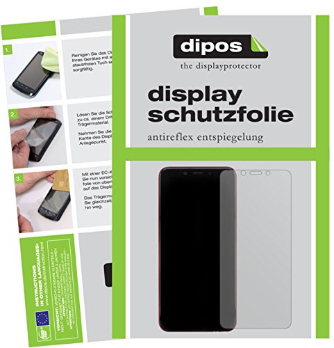 dipos 2x Protector de Pantalla mate para Xiaomi Mi A2 | Antirreflejos, anti-reflectante, ajuste perfecto, antiarañazos, sin burbujas, compatible con huellas dactilares, autoadhesivo