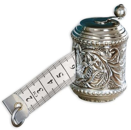 LOBERON Maßband Mètre, Reliefprägung, Retro-Look, Vintage-Charme, Wundervolle Metall-Optik, Glänzendes Finish, Nähwerkzeug & Deko, Messing, antiksilber