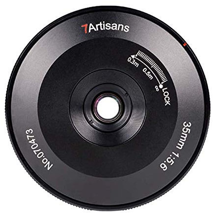 7artisans 35 mm F5.6 full-frame manual focus pancake lenses, compatible with Sony E-mount cameras A7III a7RIII a9 a7SII a7RII a7II a7S a7 a7R a6400 a6500 a6300 a5100 a6000 a5000