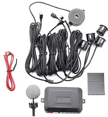 Bopfimer Sensor De Aparcamiento De Coche Parktronic 4 Sensores 22 Mm con Zumbador De Zumbador De De Respaldo Inverso