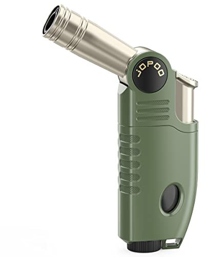 JOPOO Accendino a gas butano ricaricabile, per barbecue, campeggio, campeggio, antivento, senza gas