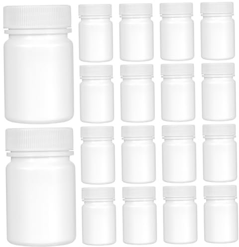 Healeved 20 Piezas Botes Plastico Opacos Medicamento Frasco De Medicina Organizadores De De Titular De La Tableta Contenedores De Portátiles Tarro De Muestra Viajar Polietileno Polvera