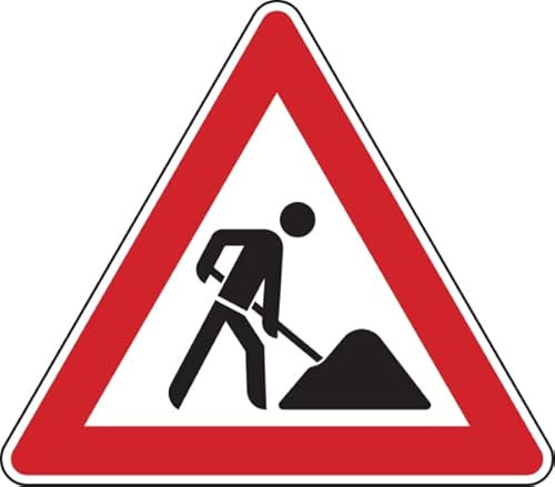 Dreifke® Verkehrszeichen - Baustelle (Arbeitsstelle), Zeichen 123 | Alu 2 mm, RA2 | 630x630 mm