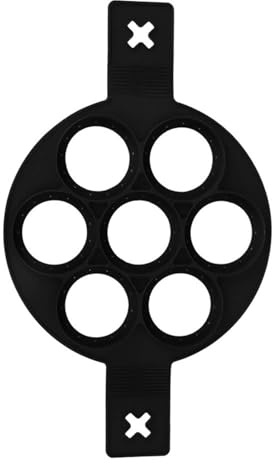 MOUMOUTEN Silicone Pancake Molds, Non-Stick Kitchen Baking Tool Egg Bites Mold with Handles DIY and with 7 Holes Baking Tools for Frying Pan