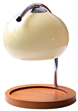 Tnfeeon Lampe de de Bougies Aromatiques, Lampe de Chauffe-bougie à Bouton Réglable en Bois, Métal et Verre à intensité Variable pour Chambre à Coucher (Commutateur de gradation)
