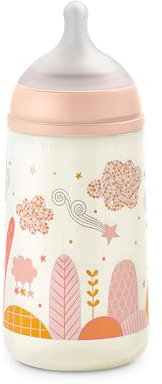 Suavinex Biberon da 270 ml, con Tettarella simemtrica in Silicone SX Pro, con Valvola Anticolica, con Tettarella a Flusso Medio, M, per Bambini +3 Mesi, Dreams Rosa