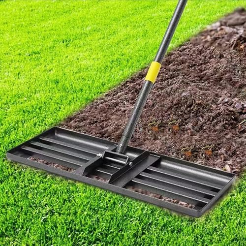 Lawn Leveling Rake, 30x10 Levelawn Tool, 5FT Adjustable Handle Leveling Tool Heavy Duty Stainless Steel Lawn Leveler for Yard Garden Golf Course Soil Grass