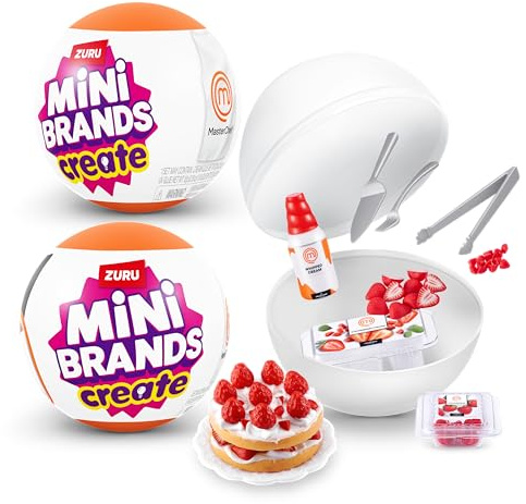 Mini Brands Master Chef Series 1 (2 Pack) - Collect and Create 11 MasterChef Dishes, DIY Resin Play, Non-Edible Collectible