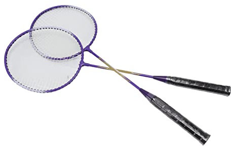 2 Stück BadmintonschlägerBadmintonschlägerBadmintonschläger-Set, Lila Badmintonschläger-Set, Leichter Badmintonschläger aus Nylon, Rahmen aus Ferrolegierung und Rutschfester
