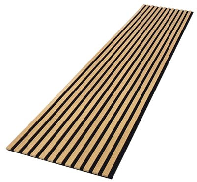 wohnartig® Akustikpaneele 1,485m² - 275cm x 54cm* set - (set = 2 Stück 275cm x 27cm) | Farbe: Eiche Windsor 280 | Wandverkleidung | Akustikpaneel | Wandpaneele auf filz | Akustikfilz