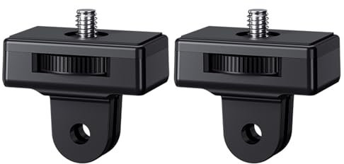 2 Pack Action Camera Mount for DJI Osmo 360 & Insta 360 X5/4/3,1/4 20 Tripod Mount Adapter for Hero 13/12/11/10/9/8 & Pocket 3 with Handle,1/4 20 Screw Conversion Adapter for DSLR Mirrorless Camera