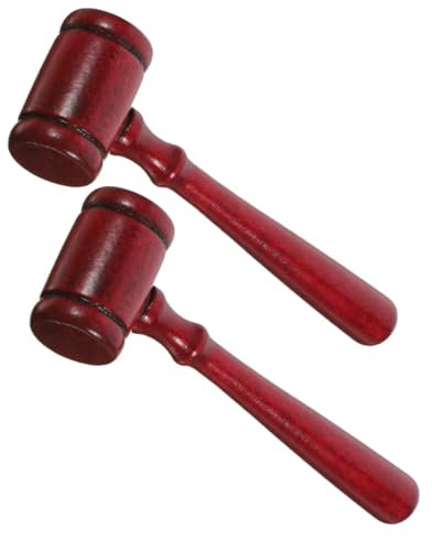 ifundom 2 Stück Richterhammer Aus Holz Richterhammer Gerichtshammer Auktionshammer Kinder-Cosplay-Hammer Kleiner Holzhammer Gerichtskostüm-Zubehör