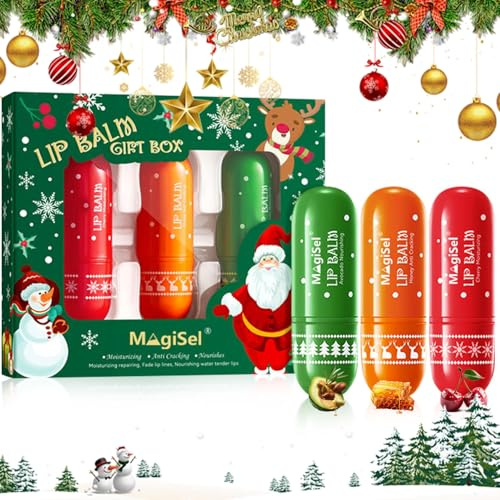 Bálsamo Labial con Sabor a Frutas, Reparador Labial Bálsamo, Bálsamo Labial en Barra, Cuidado Labial de Larga Duración, Bálsamo Hidratante, Labios para Labios Agrietados y Secos, 3 Piezas