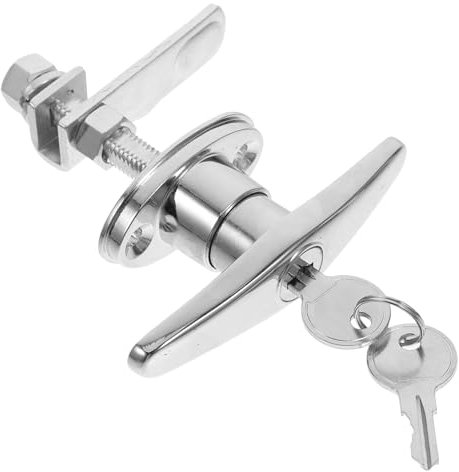 Homoyoyo Cerradura Con Manija t Para Puerta De Granero Manija De Puerta Con Cerradura y Llave Resistente Para Cobertizos y Portones Exteriores