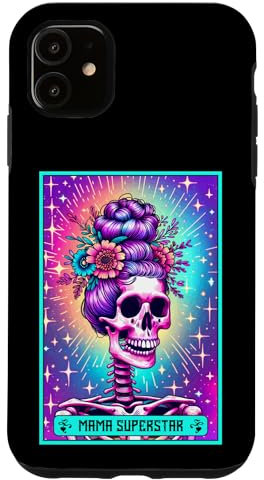 Carte de tarot pour maman Superstar squelette fête des mères épouse maman maman Coque pour iPhone 11