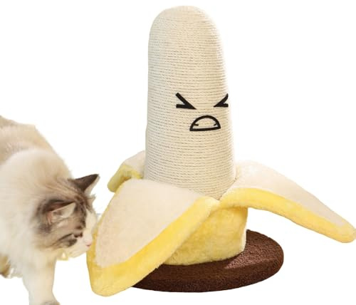Jackanna Banane - Arbre à chat en sisal - Jouet d'escalade - Arbre à chat mobile - Petit espace