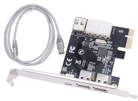 Sirxlevcy Scheda di Acquisizione Video HD DV PCI-e 1 X 1394 A 4 Porte Scheda Firewire 800/400/200/100Mbps Supporta Hot-Swapping per Desktop