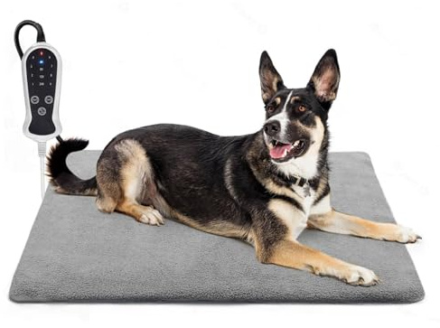 RC SLL Heated Pet Bed Pad 71 * 46 cm, Heating Pad for Dogs Cats, Waterproof Pet Heated Mat with Smart Thermostat Switch, Puppy Heating Pad for Whelping Box