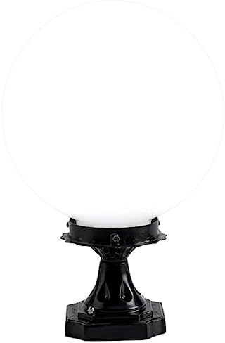 Homoyoyo Lampione a Globo Da Esterno 25 Cm Base in Alluminio Quadrata Lampada Da Esterno Resistente Alle Intemperie Luci a Colonna Per Patio Cortile Decorazione Luminosa Per Giardino