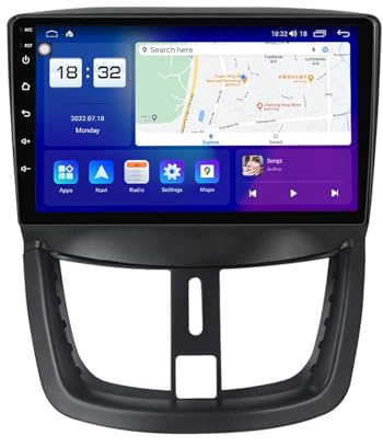 Android 14 2 Din Car Radio Stereo For Peugeot 207 207CC 2006-2015 9 Inch Touchscreen Car Radio Car Accessories Multimedia Video Player Support Wifi FM Bluetooth Steering Wheel Control(T2 8Core 8+128G)