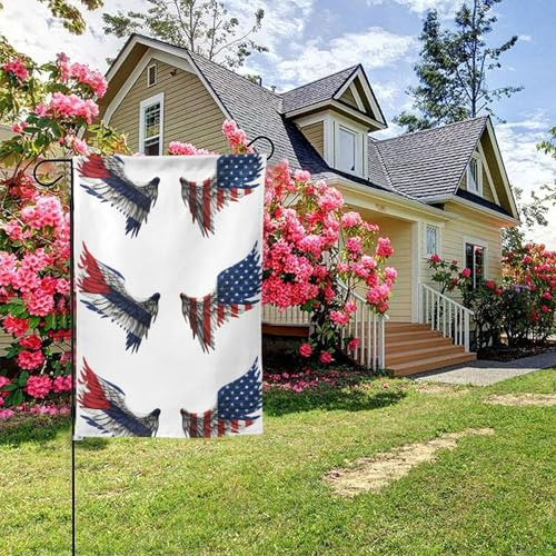 Bandera de Cuba y Estados Unidos con alas, doble cara, 28 x 40 pulgadas, decoración para exteriores