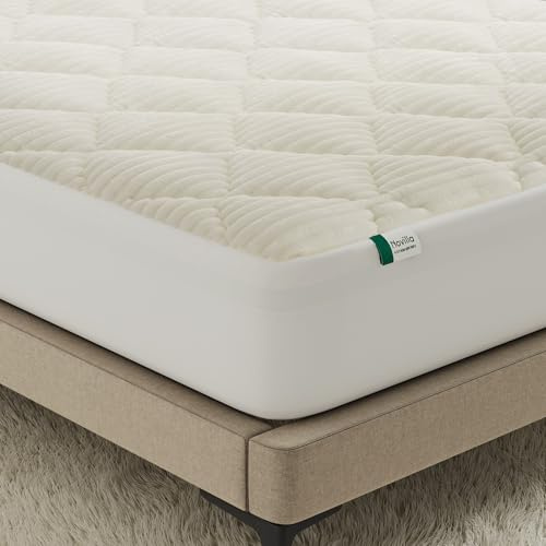 Novilla Coprimaterasso Peluche 160x200 cm, Morbido e Caldo, Imbottitura in Fibra Premium, Delicato sulla Pelle, Coprimaterasso Felpato con Profonda Tasca Elastica di 30 cm, Lavabile, Bianco