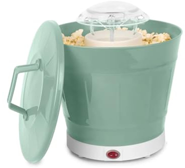 Palomitero Máquina de palomitas maíz aire caliente y cubo, máquina profesional automática for el hogar Máquina palomitas familiar