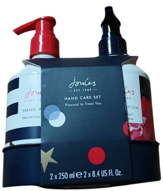 Joules-London Hand Care Set, Orange Blossom and Vanilla Fragrance, 2x250ml Hand Wash and Lotion, Luxury Floral Gift Set