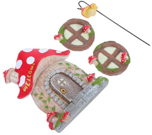 IWOWHERO Adorno Luminoso para Puertas y Ventanas en Forma de Seta Resina Artesanal Resistente Intemperie Decoración Creativa para Jardín Patio y Árbol Modelo Que Brilla Oscuridad