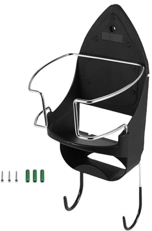 KHASCBNF Soportes para Planchas Colgador de Tabla Hierro, Soporte Pared eléctrico for y Planchar, Estante Organizador Almacenamiento con Ganchos extraíbles